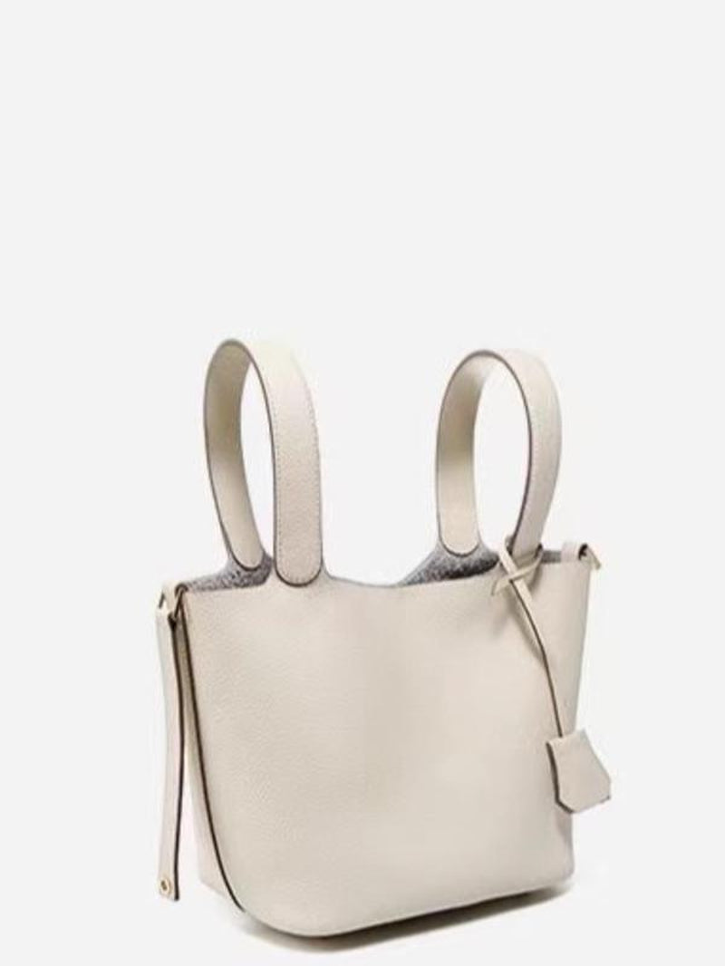 Women'S Fashionable Plain Color Leather Bag, Gifts for Girlfriend, Casual Versatile Handbag Satchel Purse with Lock Design, Trendy All-Match Handbag for Daily Use