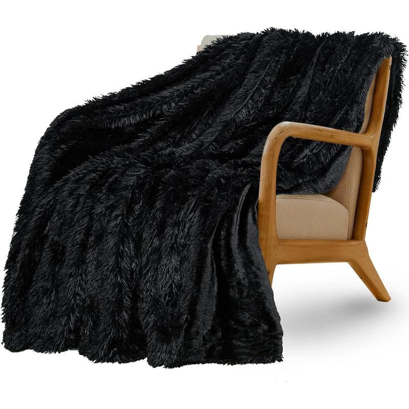 Super Fluffy Throw Blanket, Faux Fuzzy Blanket for Couch Sofa Bed, 50X60 Inches, Cream White